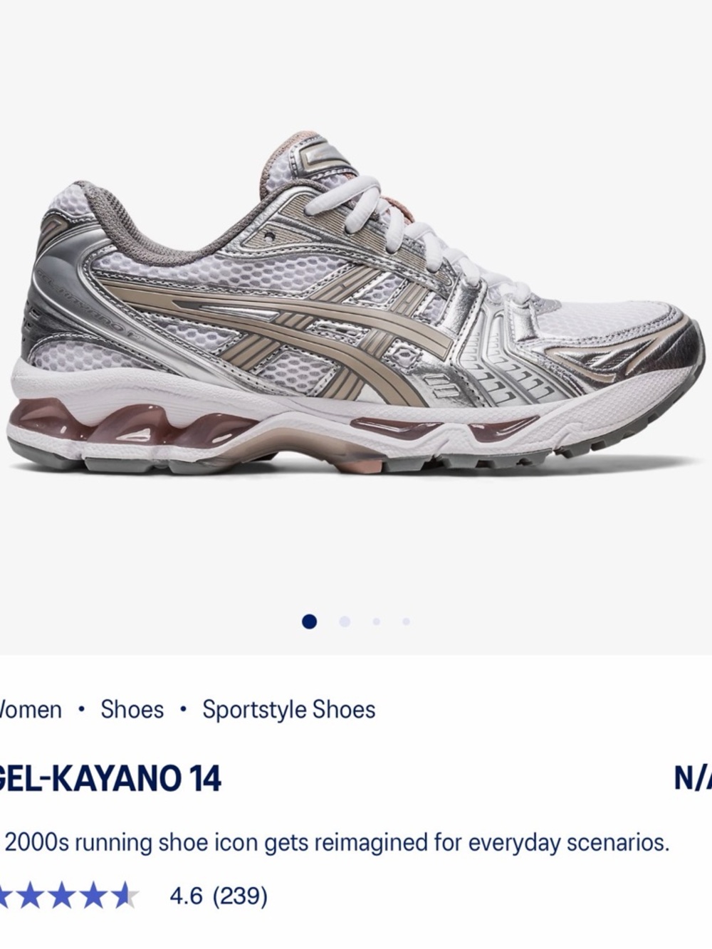 ASICS GEL-KAYANO 14 White Moonrock Sneakers Women’s 8 SOLD OUT Trendy